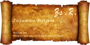 Zsivanov Roland névjegykártya